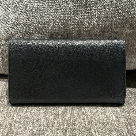 YVES SAINT LAURENT Grain De Poudre Star Studded Monogram Wallet in Black - Picture 5 of 16